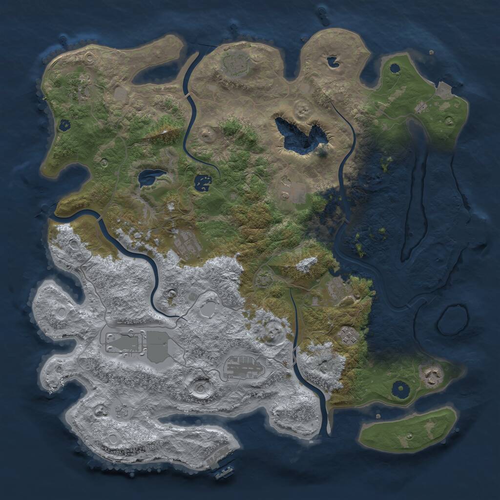 Rust Map: Procedural Map, Size: 4200, Seed: 1470158840, 16 Monuments