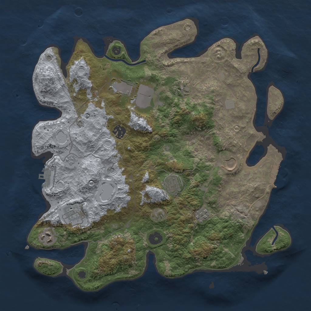 Rust Map: Procedural Map, Size: 3600, Seed: 584251924, 15 Monuments
