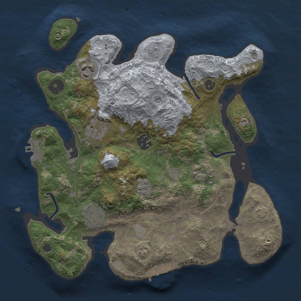 Rust Map: Procedural Map, Size: 3000, Seed: 3812607, 14 Monuments