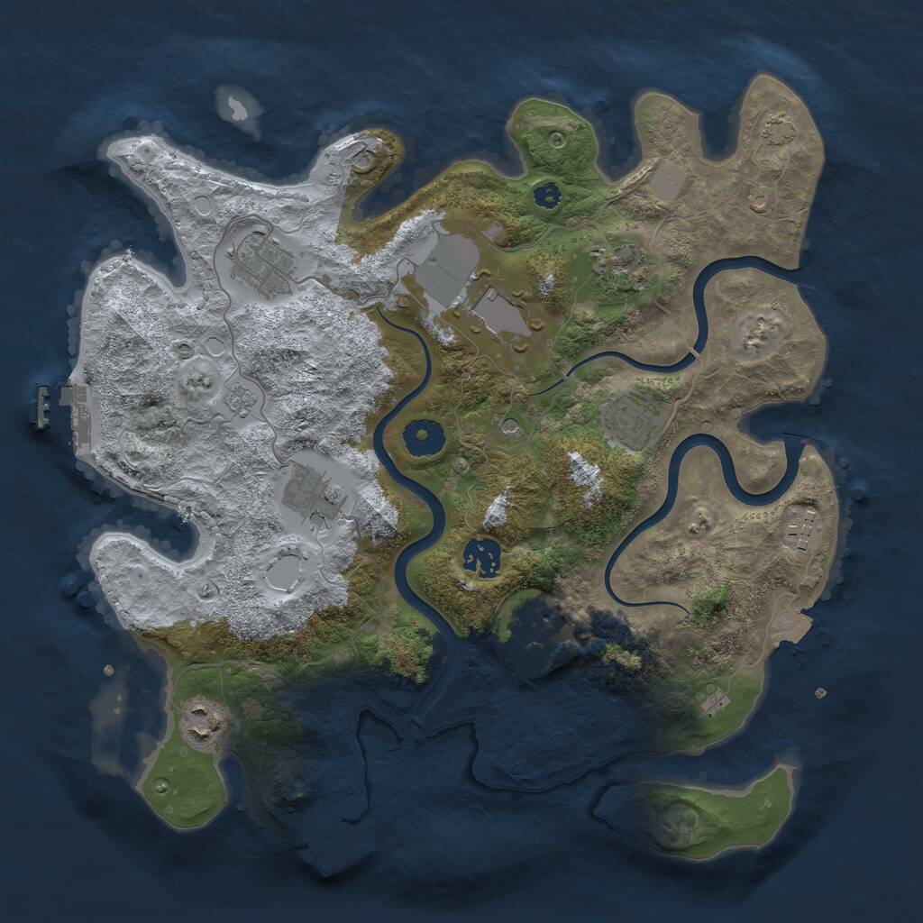 Rust Map: Procedural Map, Size: 3500, Seed: 362248952, 15 Monuments