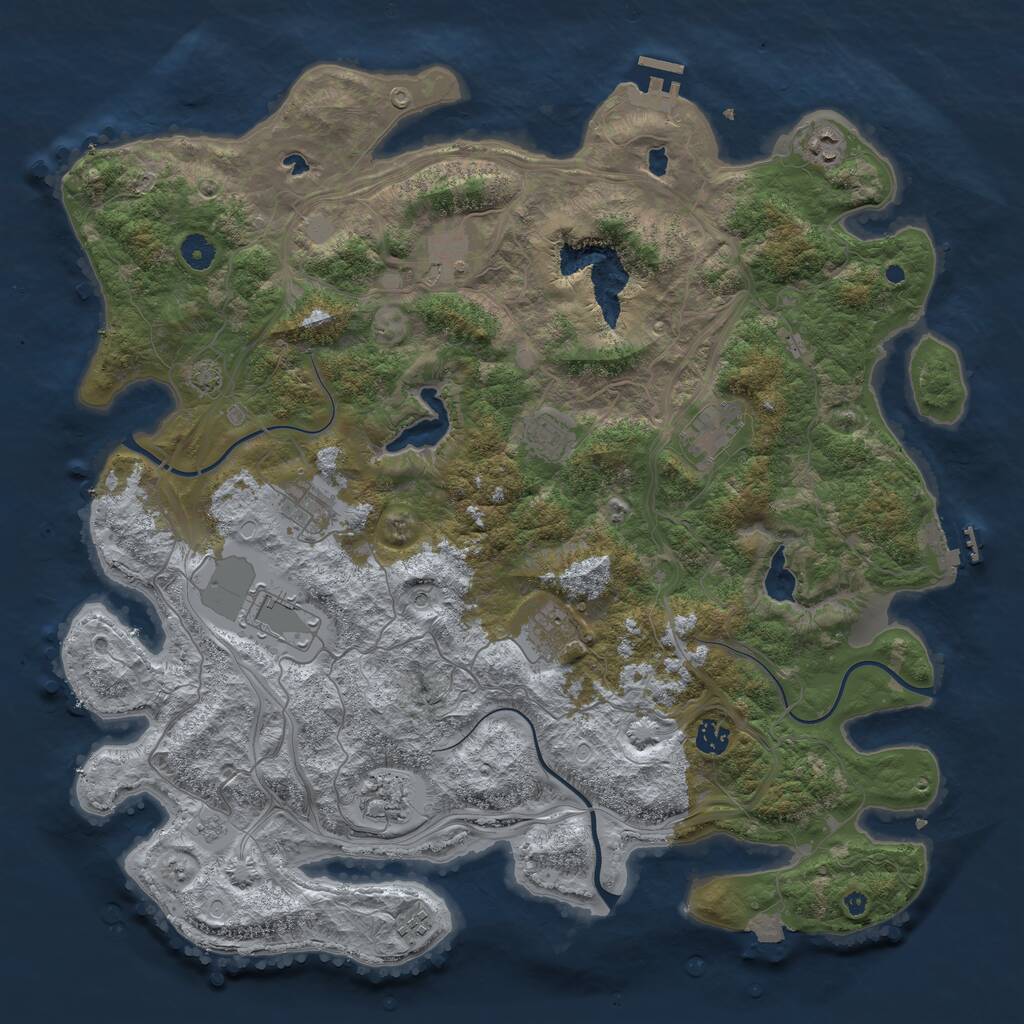 Rust Map: Procedural Map, Size: 4500, Seed: 1470158840, 16 Monuments