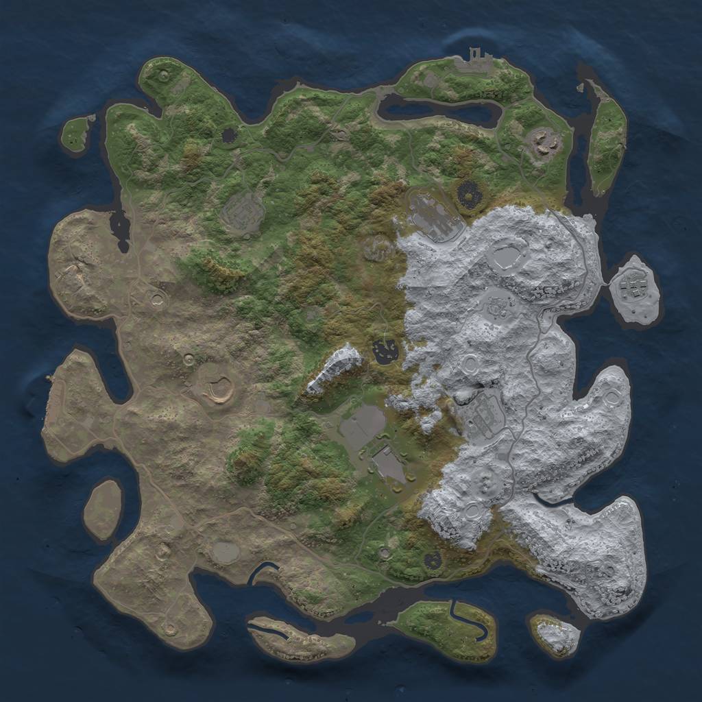 Rust Map: Procedural Map, Size: 4000, Seed: 836429097, 15 Monuments