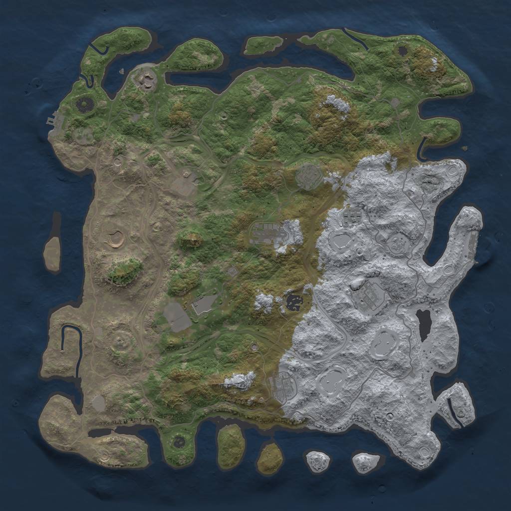 Rust Map: Procedural Map, Size: 4500, Seed: 215, 17 Monuments