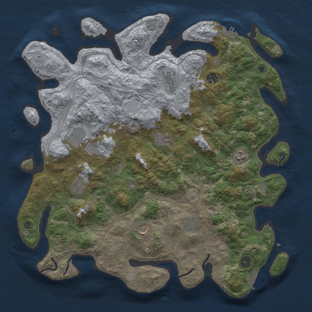 Rust Map: Procedural Map, Size: 4250, Seed: 590080002, 16 Monuments