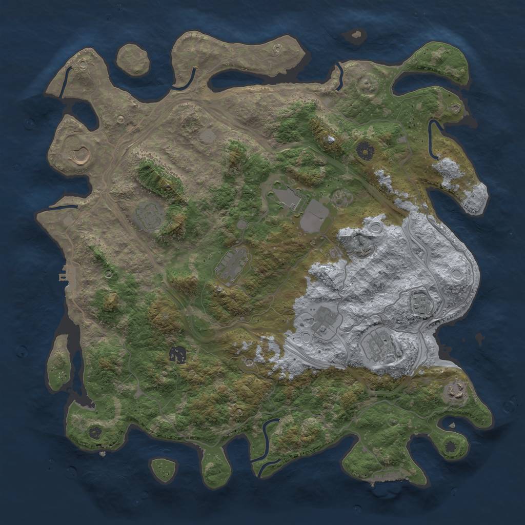 Rust Map: Procedural Map, Size: 4300, Seed: 2096942504, 15 Monuments
