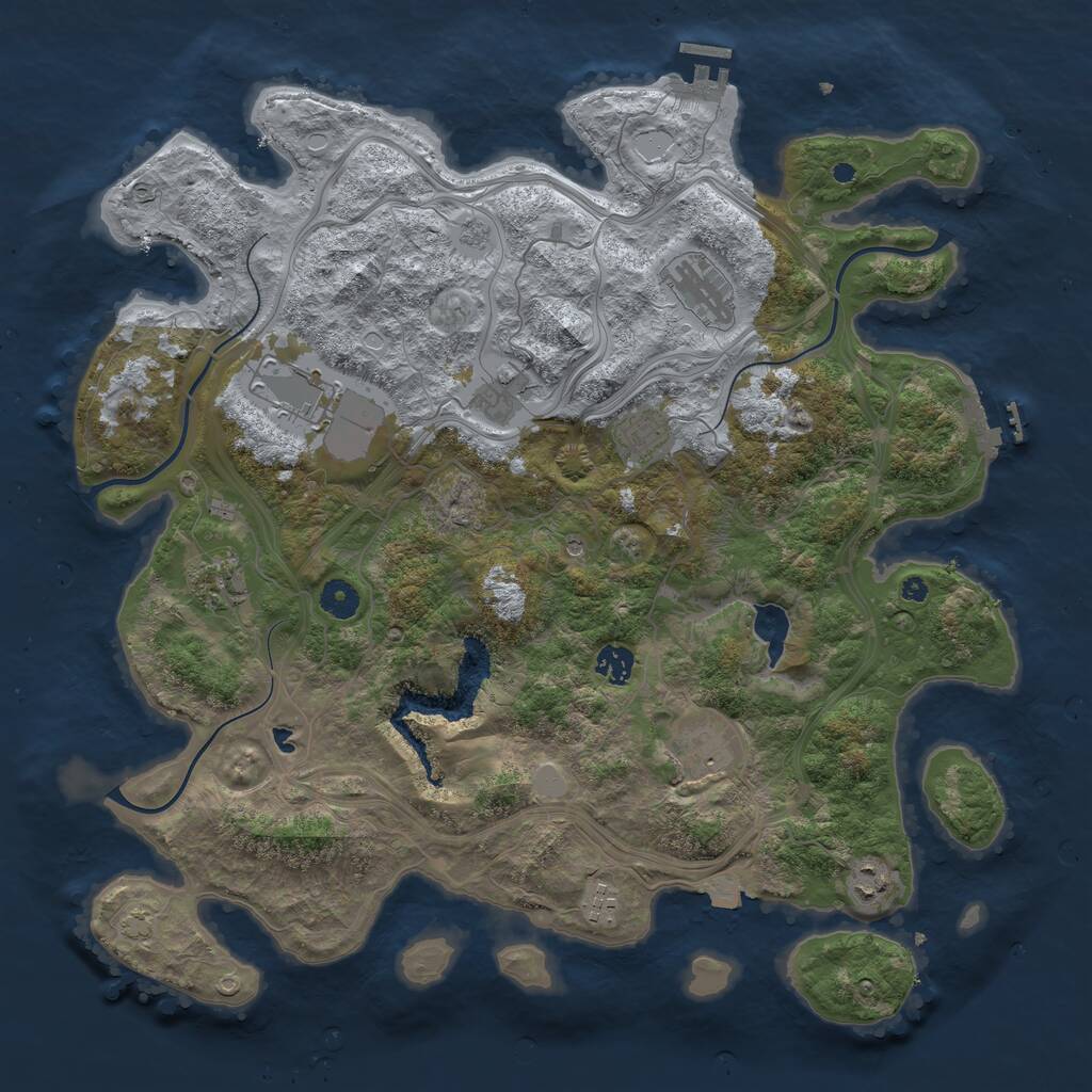 Rust Map: Procedural Map, Size: 4250, Seed: 1692557262, 15 Monuments