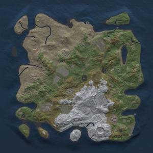 Thumbnail Rust Map: Procedural Map, Size: 3750, Seed: 1595739028, 17 Monuments