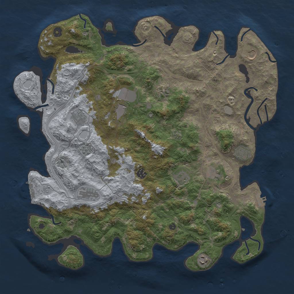 Rust Map: Procedural Map, Size: 4500, Seed: 685237605, 19 Monuments