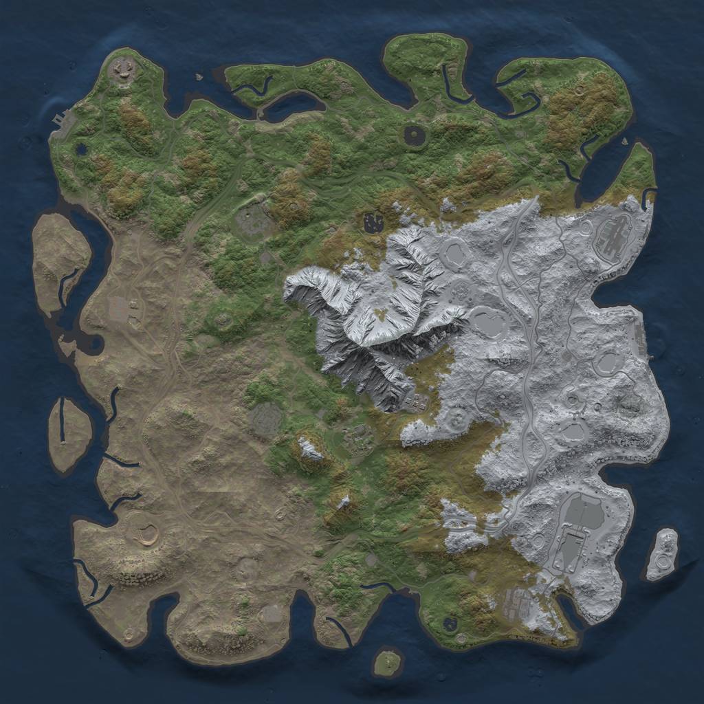 Rust Map: Procedural Map, Size: 5000, Seed: 19216814, 18 Monuments