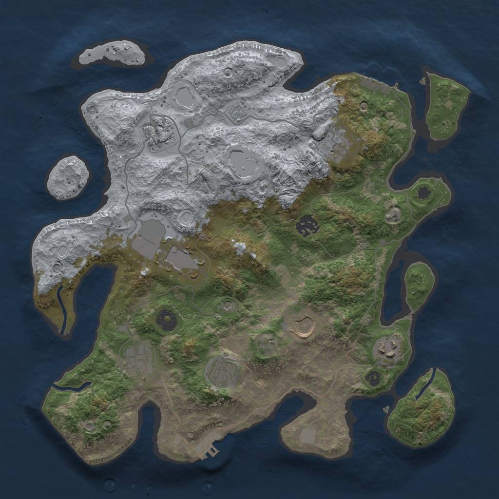 Rust Map: Procedural Map, Size: 3500, Seed: 1483403372, 15 Monuments