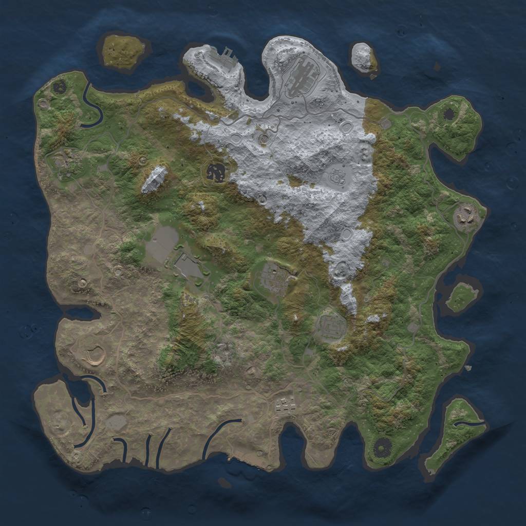 Rust Map: Procedural Map, Size: 4000, Seed: 75632130, 16 Monuments
