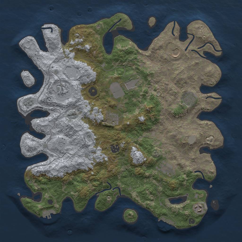 Rust Map: Procedural Map, Size: 4000, Seed: 1872277405, 16 Monuments