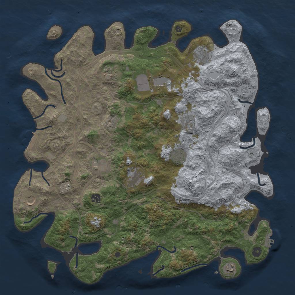 Rust Map: Procedural Map, Size: 4500, Seed: 82931729, 18 Monuments