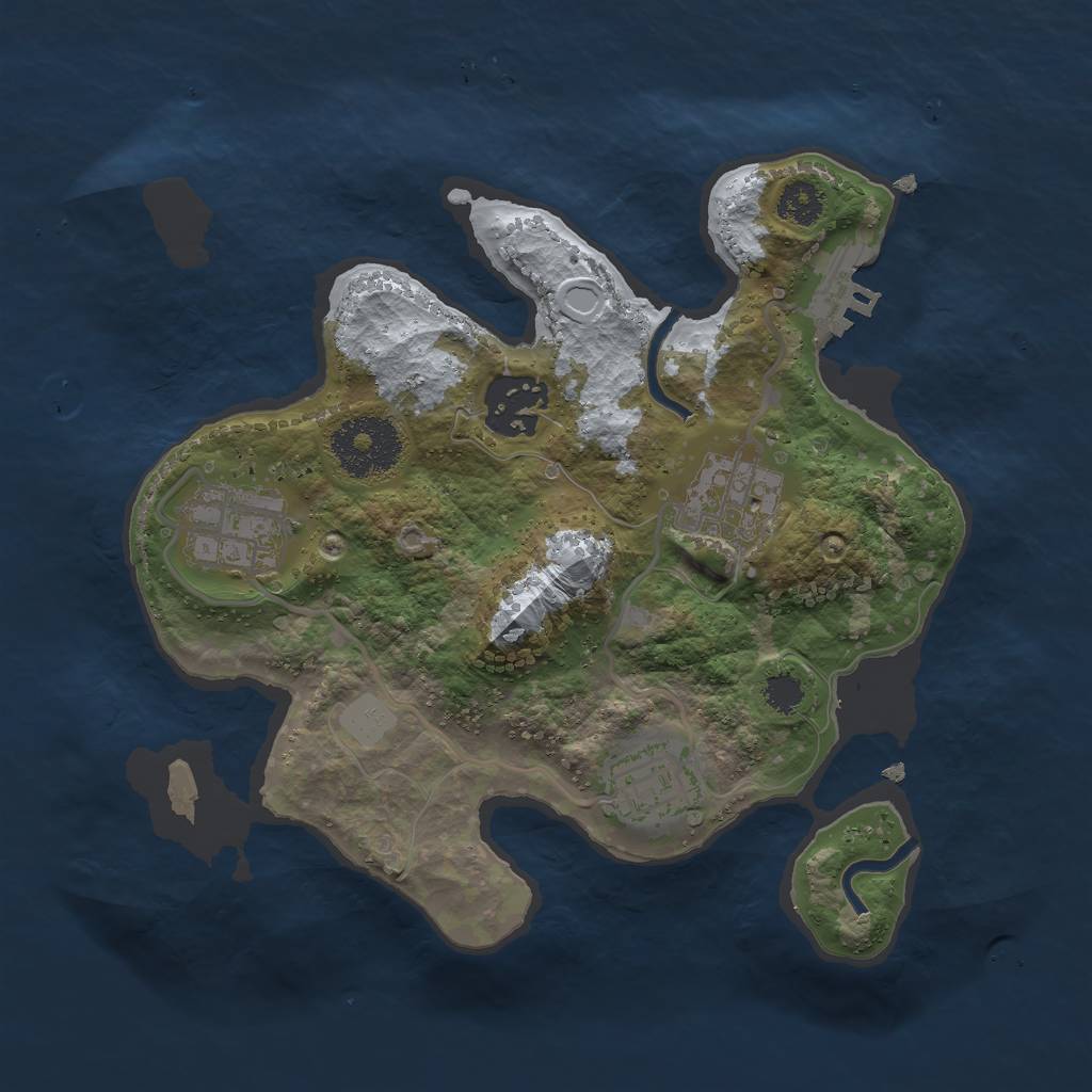 Rust Map: Procedural Map, Size: 2525, Seed: 1234, 8 Monuments