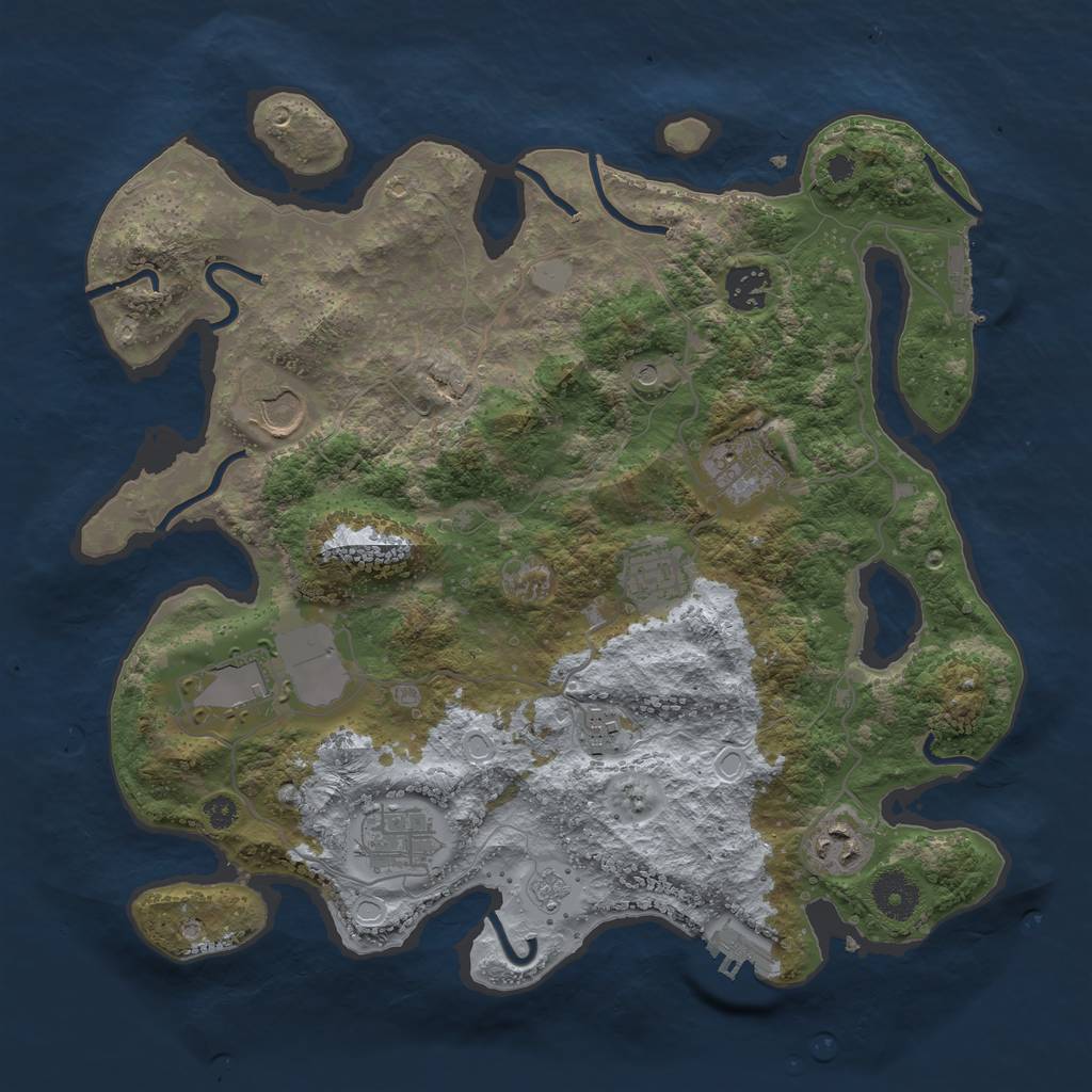 Rust Map: Procedural Map, Size: 3500, Seed: 1787993734, 15 Monuments