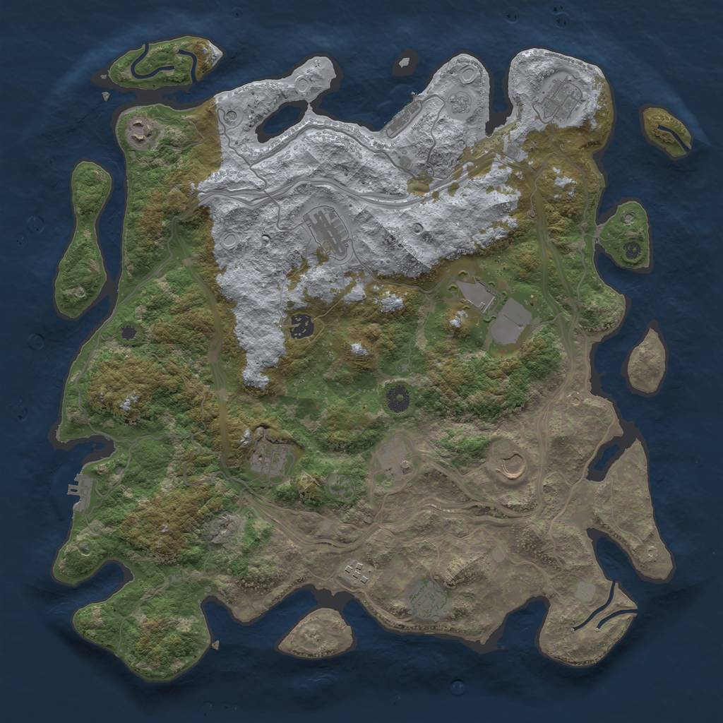 Rust Map: Procedural Map, Size: 4300, Seed: 2147470001, 17 Monuments
