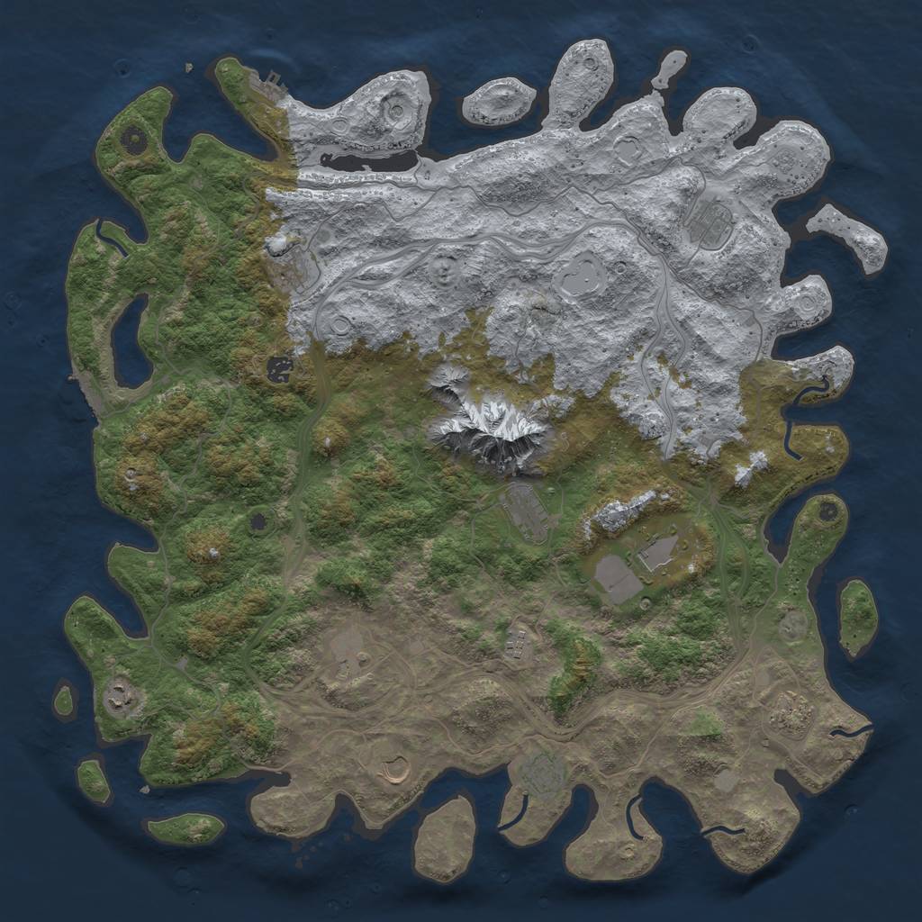 Rust Map: Procedural Map, Size: 5000, Seed: 931991, 18 Monuments