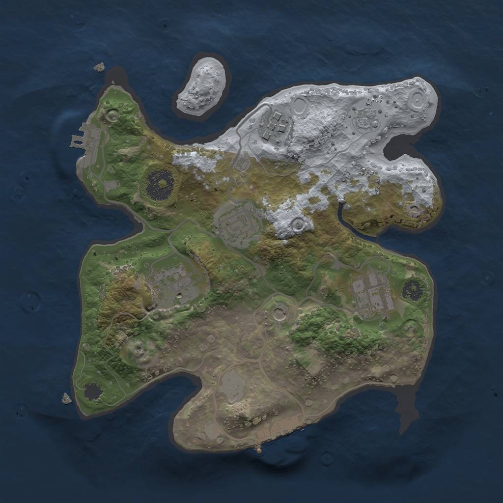 Rust Map: Procedural Map, Size: 2500, Seed: 2023020201, 11 Monuments