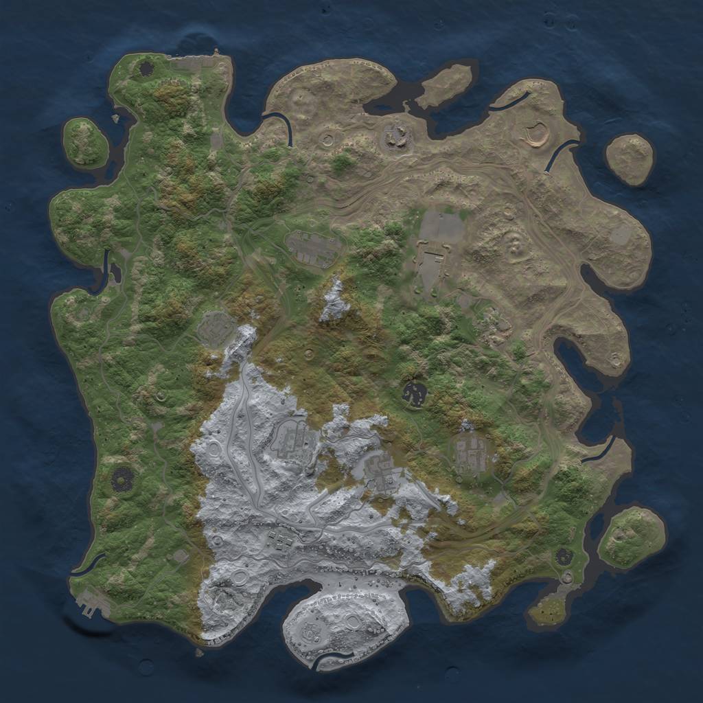 Rust Map: Procedural Map, Size: 4250, Seed: 7568, 18 Monuments