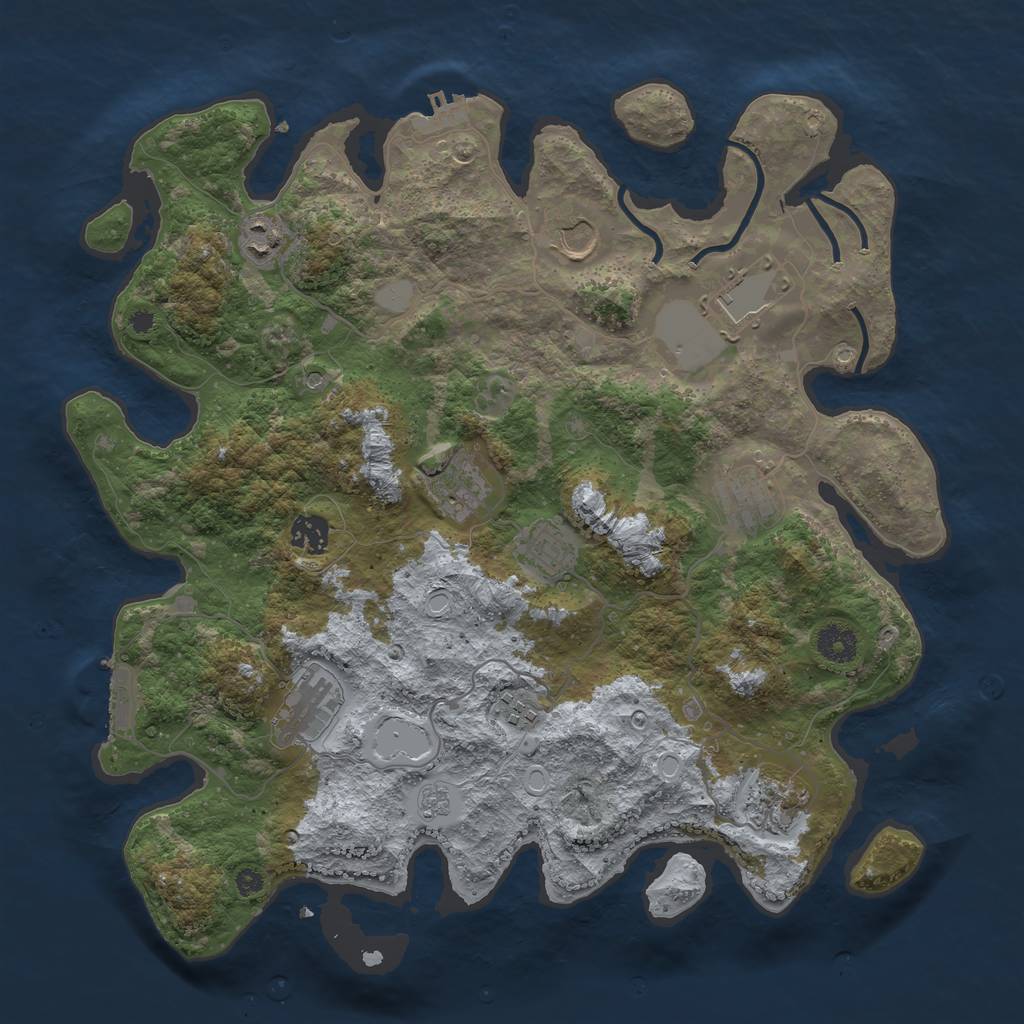 Rust Map: Procedural Map, Size: 3850, Seed: 13385, 17 Monuments