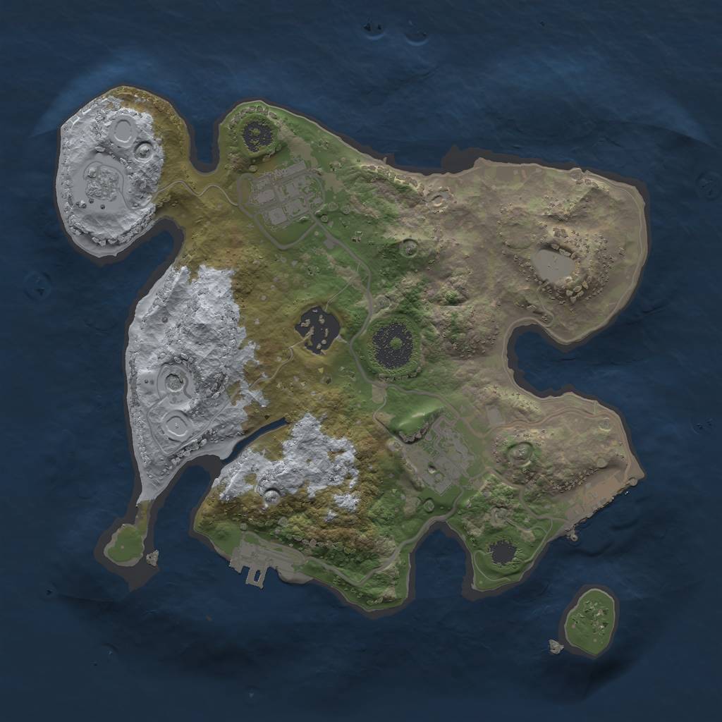 Rust Map: Procedural Map, Size: 2500, Seed: 3135, 10 Monuments