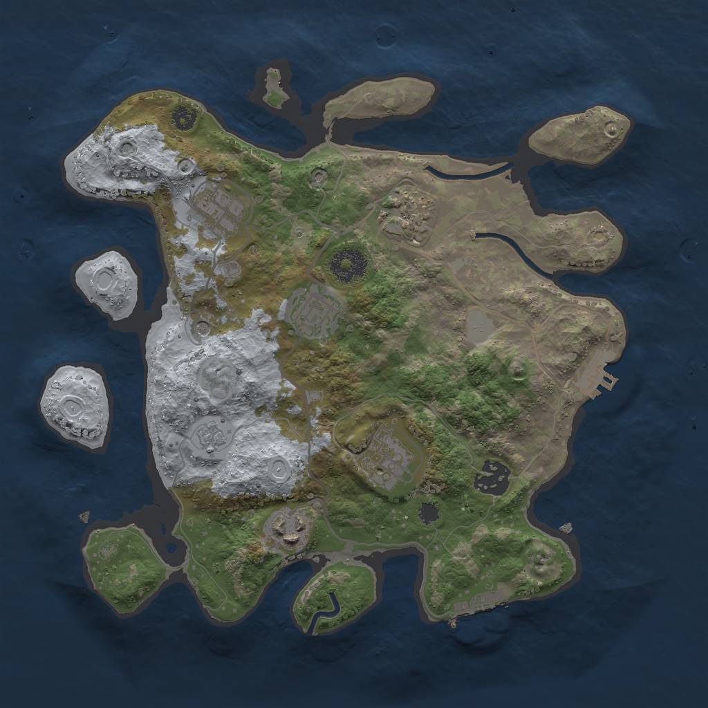 Rust Map: Procedural Map, Size: 3000, Seed: 1067935341, 13 Monuments