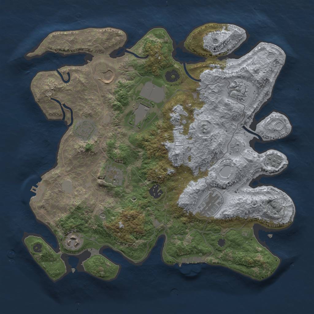 Rust Map: Procedural Map, Size: 3500, Seed: 362018855, 16 Monuments