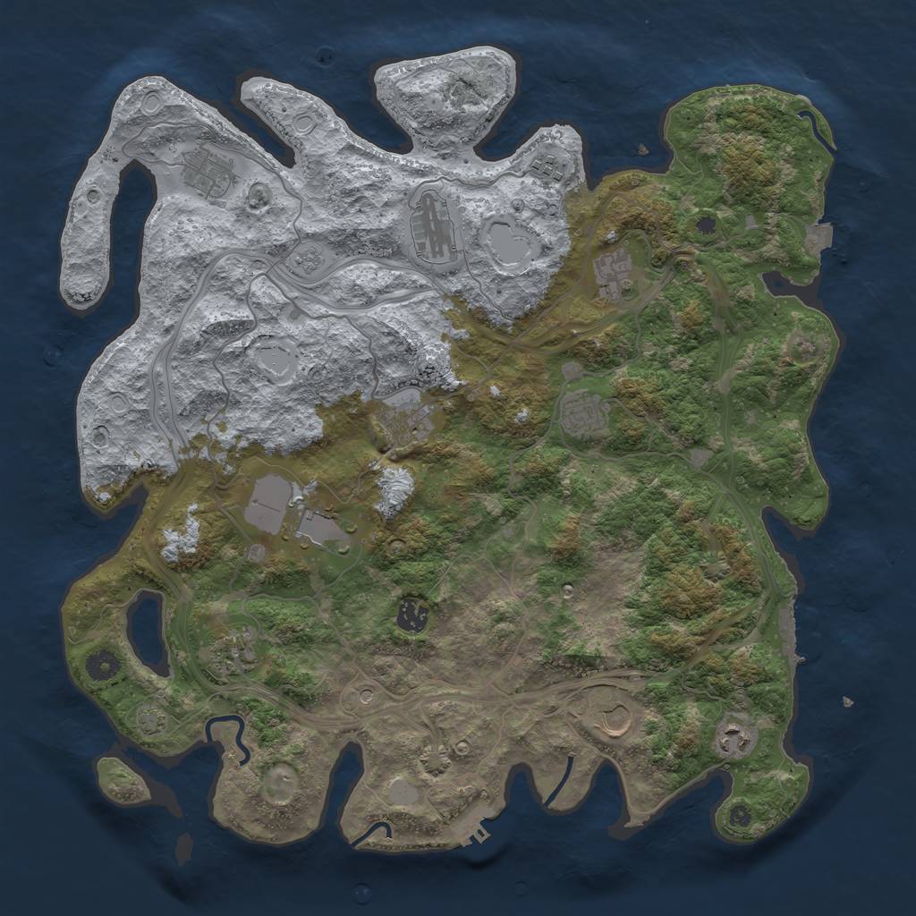 Rust Map: Procedural Map, Size: 4250, Seed: 53940202, 19 Monuments