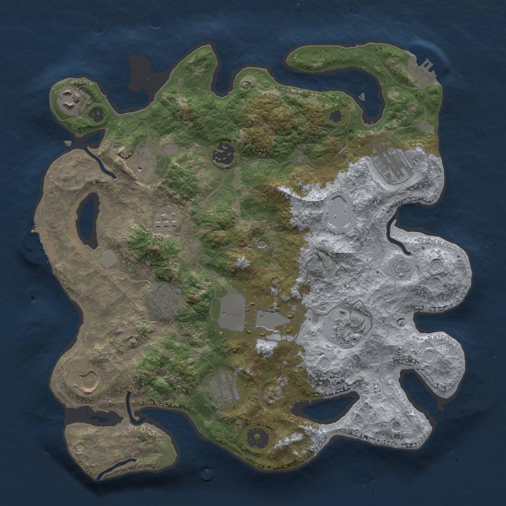 Rust Map: Procedural Map, Size: 3500, Seed: 87560287, 17 Monuments