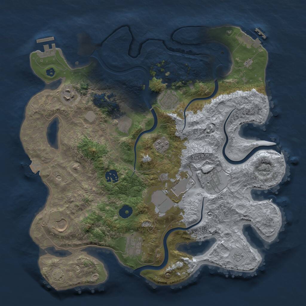 Rust Map: Procedural Map, Size: 3500, Seed: 87560287, 15 Monuments