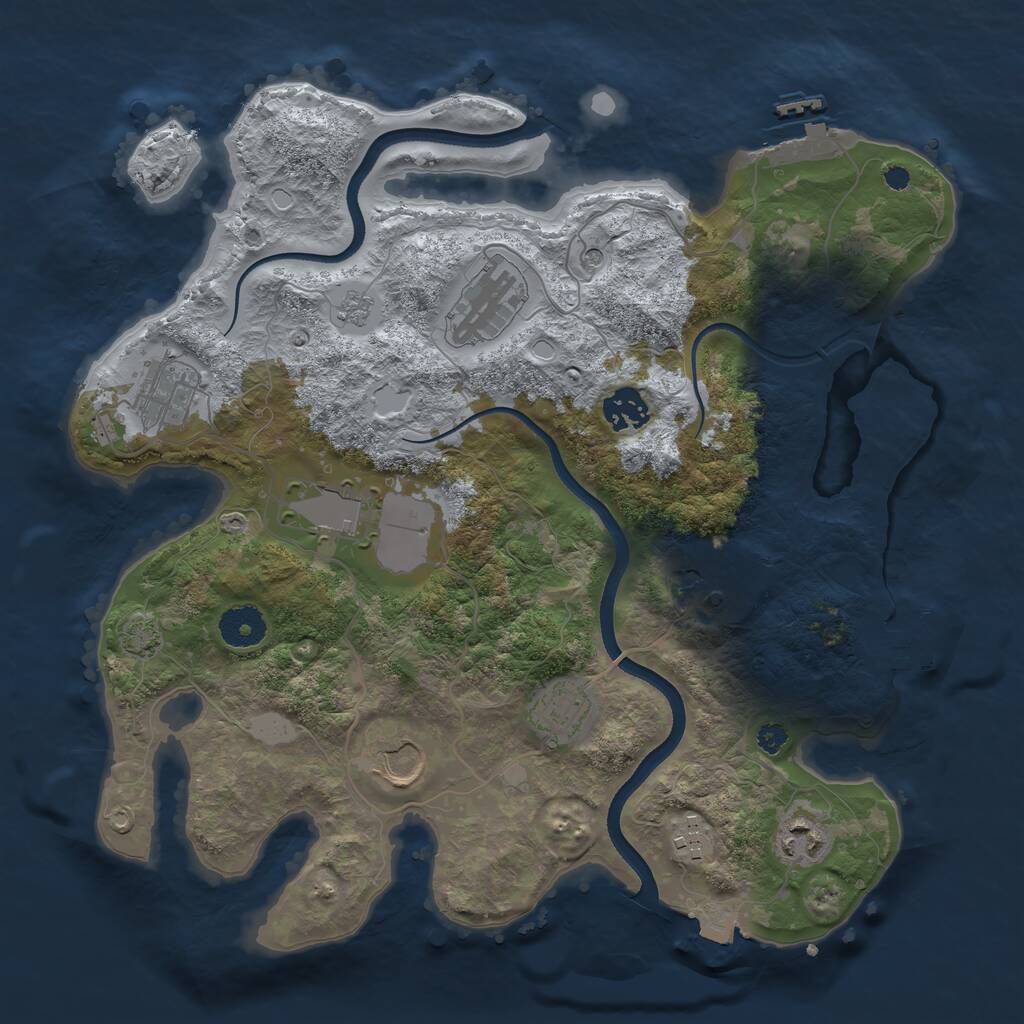 Rust Map: Procedural Map, Size: 3500, Seed: 135350034, 15 Monuments