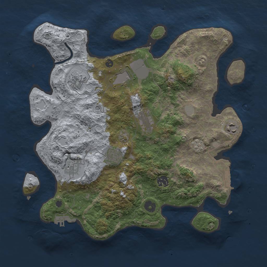 Rust Map: Procedural Map, Size: 3500, Seed: 430022212, 15 Monuments
