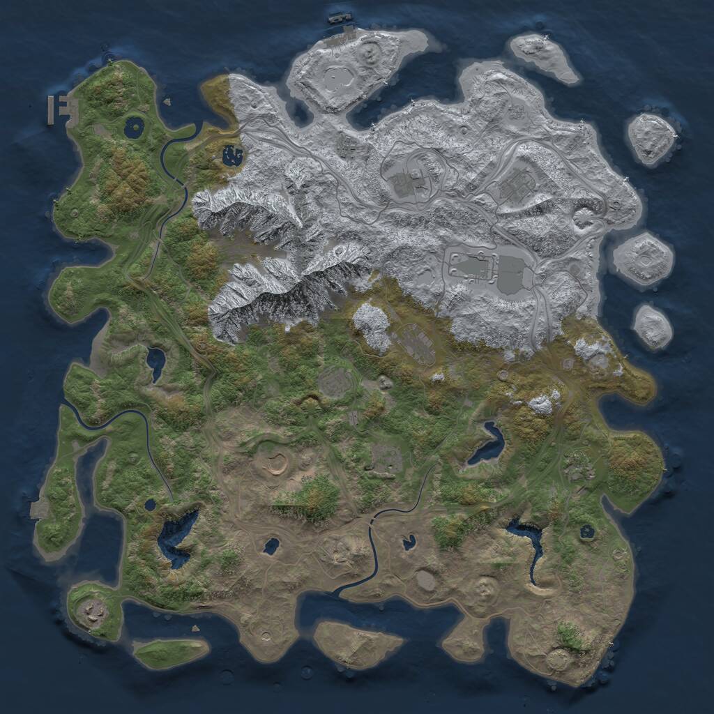 Rust Map: Procedural Map, Size: 5000, Seed: 86354563, 17 Monuments