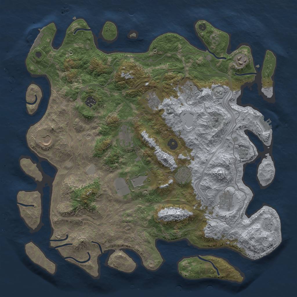 Rust Map: Procedural Map, Size: 4250, Seed: 3048, 17 Monuments