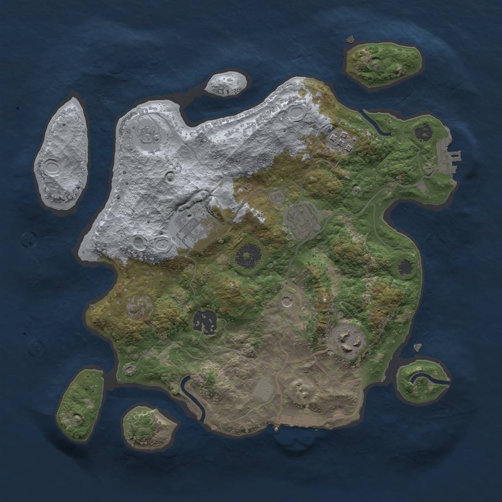 Rust Map: Procedural Map, Size: 3000, Seed: 195781766, 12 Monuments