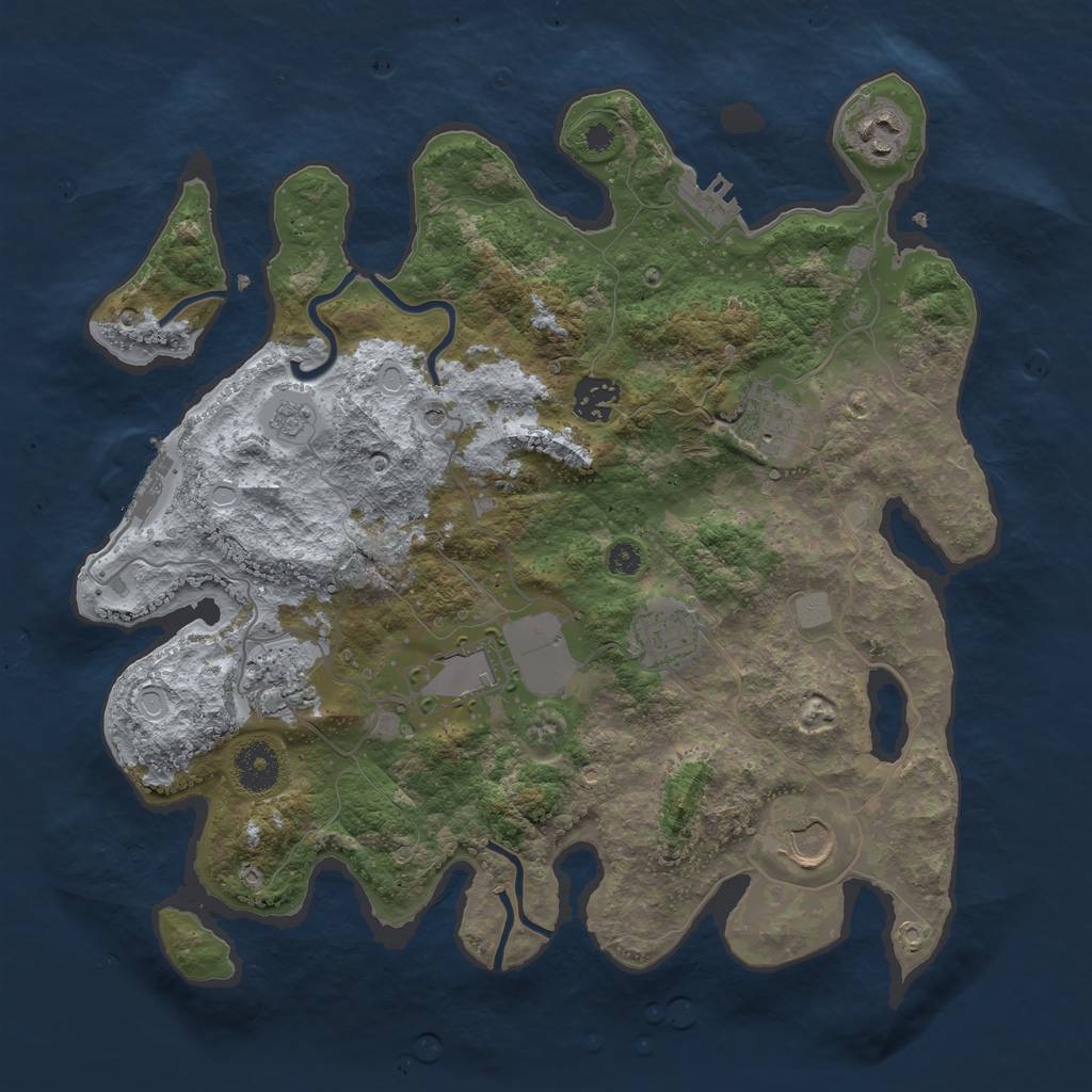 Rust Map: Procedural Map, Size: 3500, Seed: 89284596, 14 Monuments