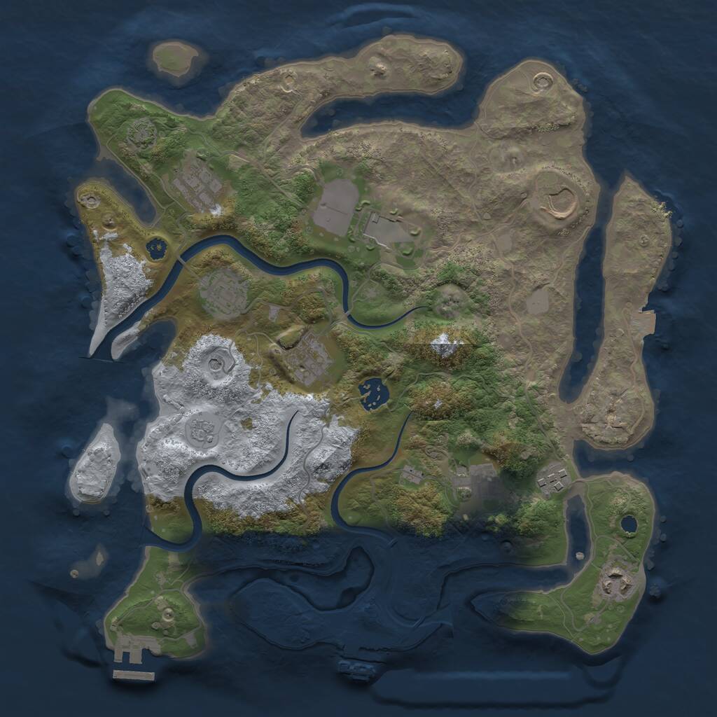 Rust Map: Procedural Map, Size: 3500, Seed: 406410111, 15 Monuments