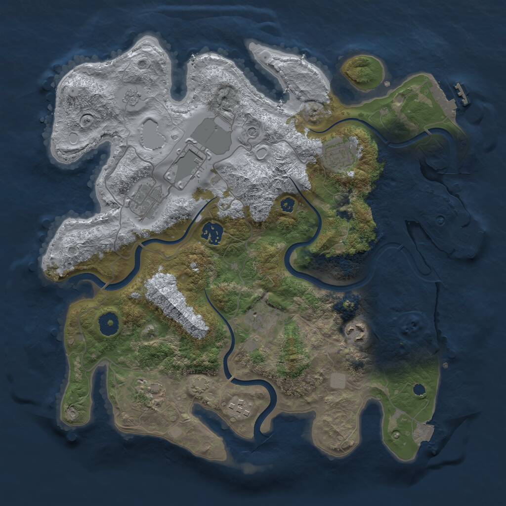Rust Map: Procedural Map, Size: 3500, Seed: 26710574, 14 Monuments