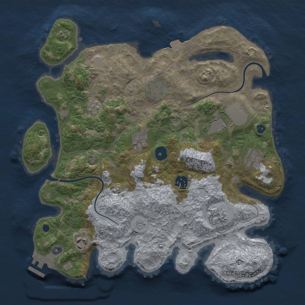 Rust Map: Procedural Map, Size: 3500, Seed: 5657879, 13 Monuments