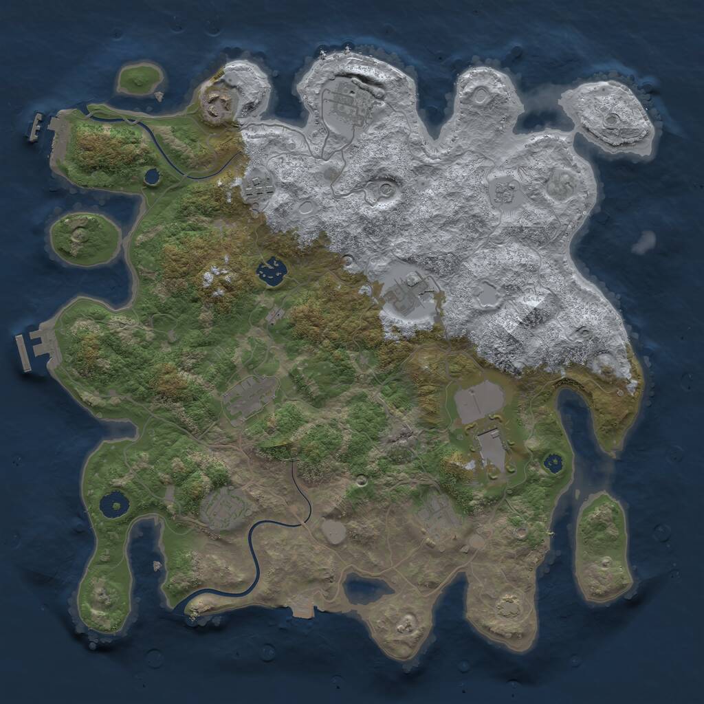 Rust Map: Procedural Map, Size: 3800, Seed: 1444107336, 15 Monuments