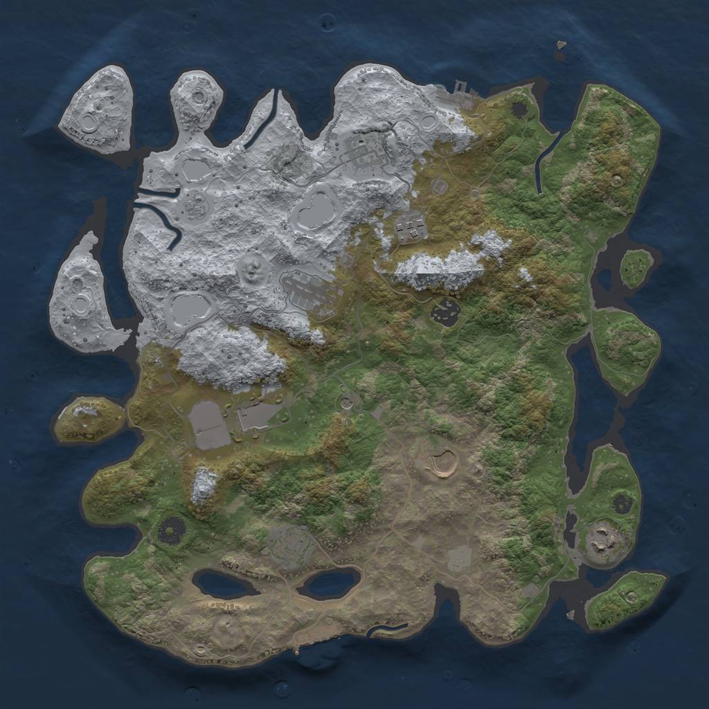 Rust Map: Procedural Map, Size: 3800, Seed: 150708362, 15 Monuments