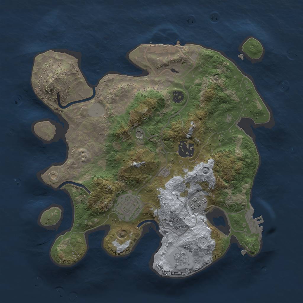 Rust Map: Procedural Map, Size: 2650, Seed: 666, 10 Monuments