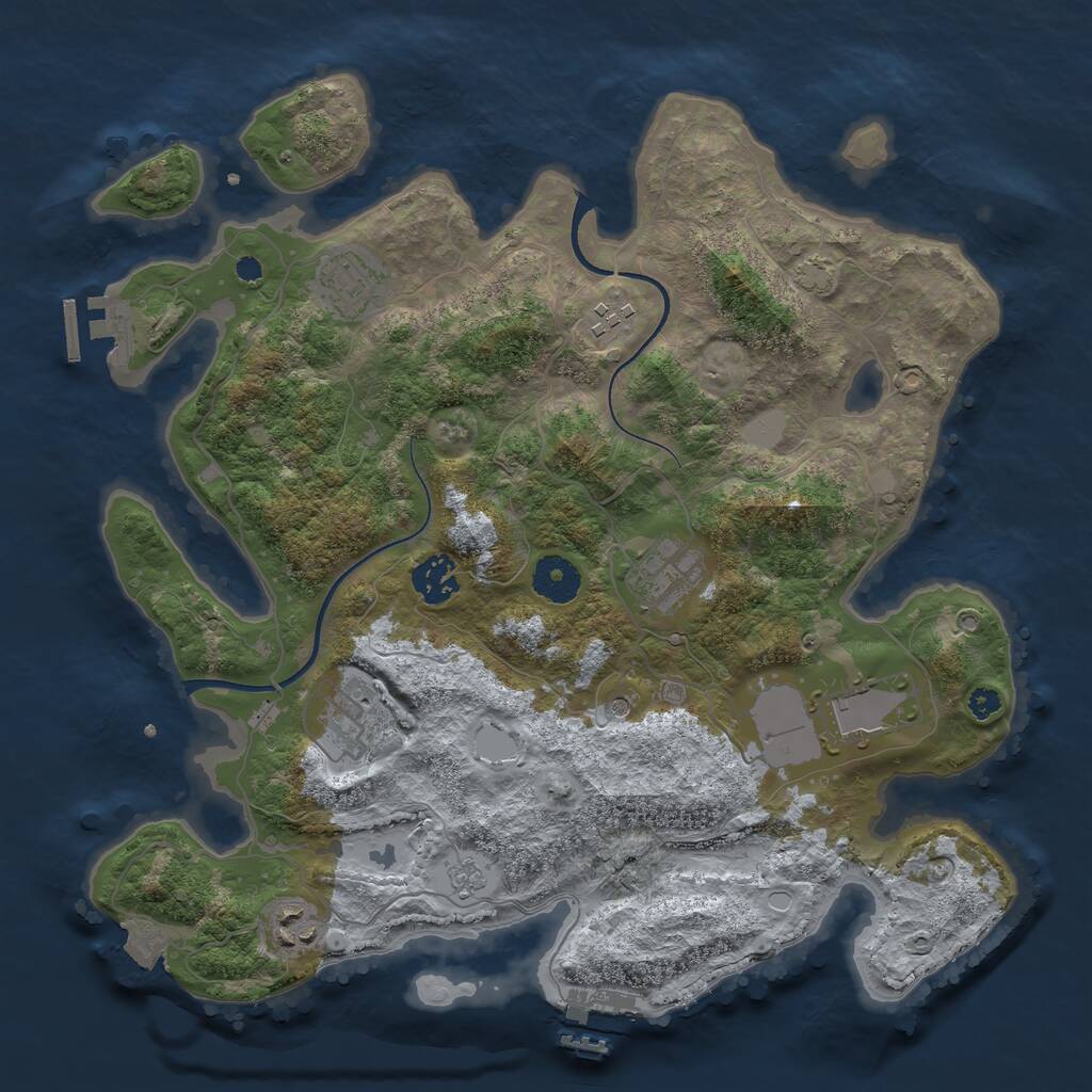 Rust Map: Procedural Map, Size: 3500, Seed: 567604841, 13 Monuments