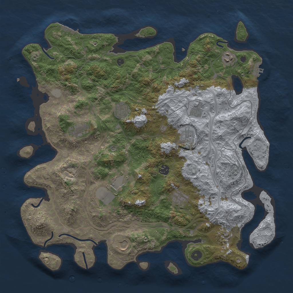 Rust Map: Procedural Map, Size: 4250, Seed: 609488895, 18 Monuments