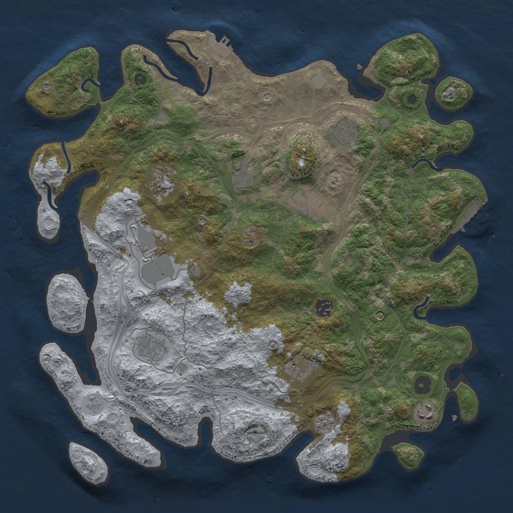 Rust Map: Procedural Map, Size: 4250, Seed: 92607493, 17 Monuments
