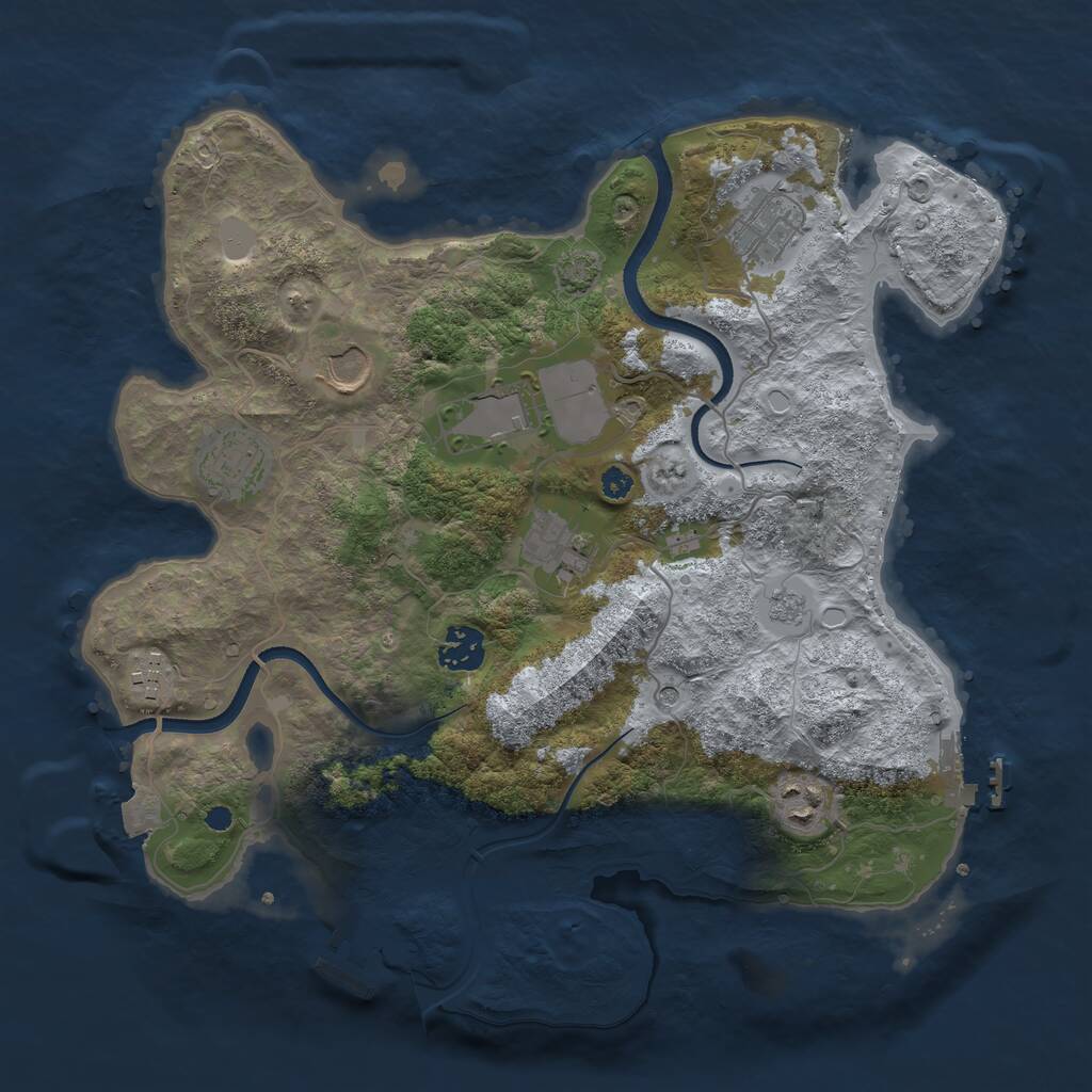 Rust Map: Procedural Map, Size: 3500, Seed: 510631495, 14 Monuments
