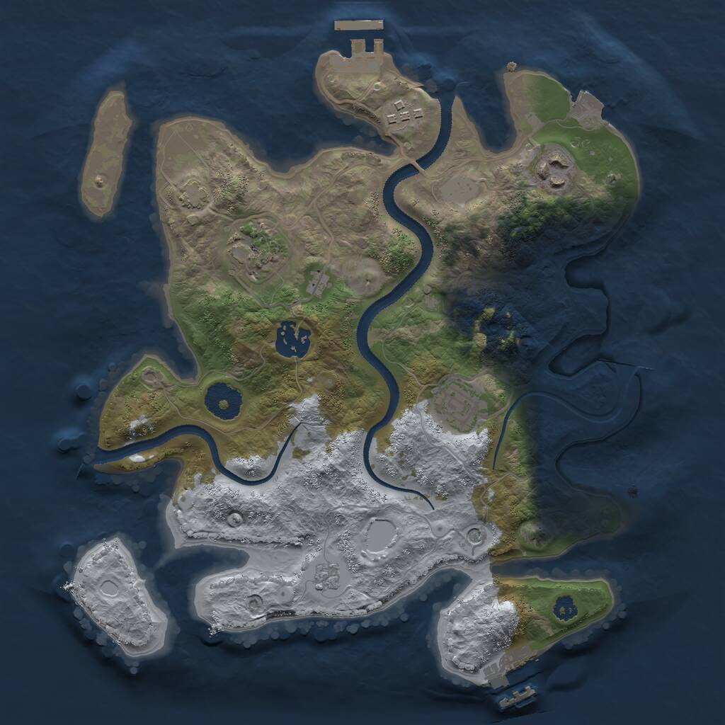 Rust Map: Procedural Map, Size: 3000, Seed: 39382, 11 Monuments