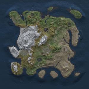 Thumbnail Rust Map: Procedural Map, Size: 3000, Seed: 1559180263, 11 Monuments