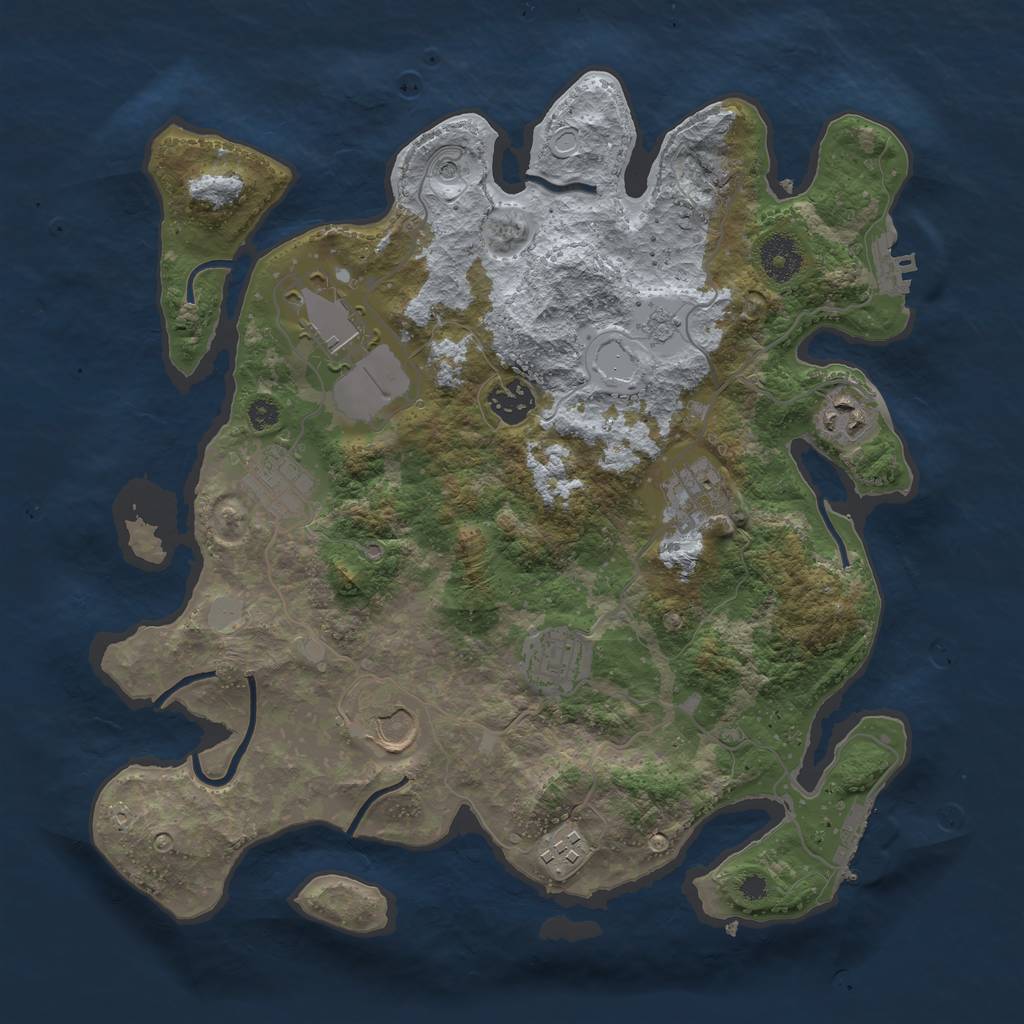 Rust Map: Procedural Map, Size: 3500, Seed: 8472545, 15 Monuments