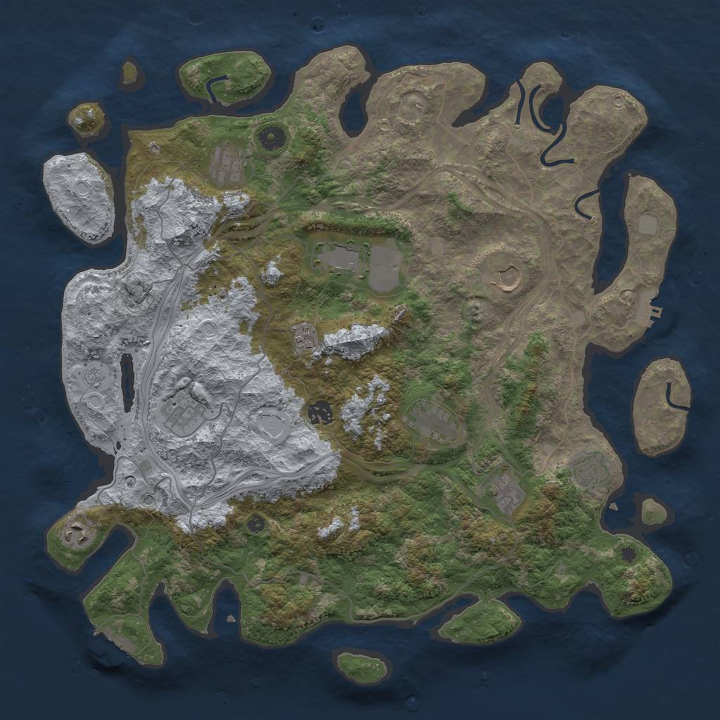 Rust Map: Procedural Map, Size: 4250, Seed: 1539661407, 17 Monuments